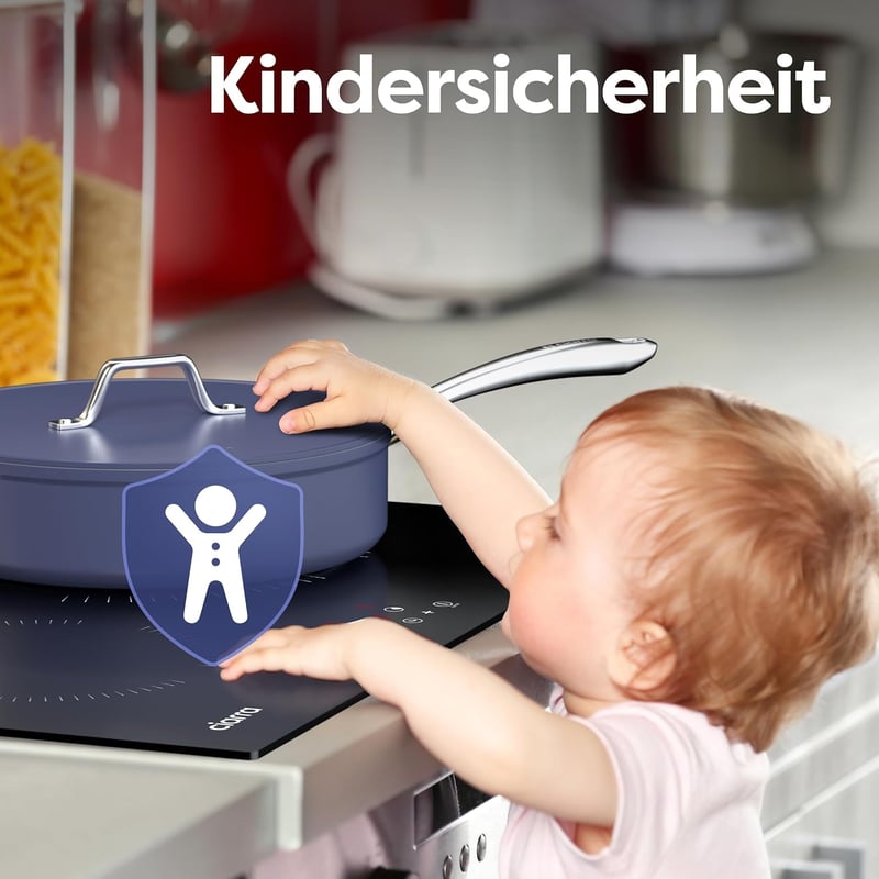 CIARRA beépíthető indukciós főzőlap 60 cm 3 zónás érintővezérléssel, 9 fokozat, gyerekzár, időzítő, automata lekapcsolás