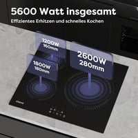 CIARRA beépíthető indukciós főzőlap 60 cm 3 zónás érintővezérléssel, 9 fokozat, gyerekzár, időzítő, automata lekapcsolás 7