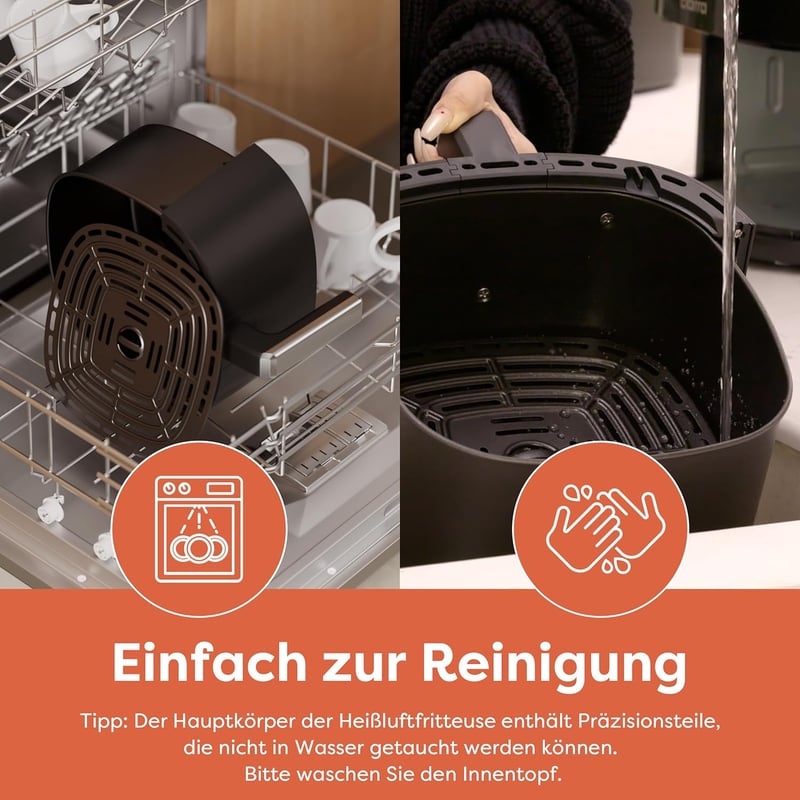 Ciarra CBAWAF1A AirFryer XL 5L 1500W olajmentes sütő 8 programmal