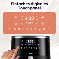 Ciarra CBAWAF1A AirFryer XL 5L 1500W olajmentes sütő 8 programmal 5