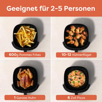 Ciarra CBAWAF1A AirFryer XL 5L 1500W olajmentes sütő 8 programmal 6