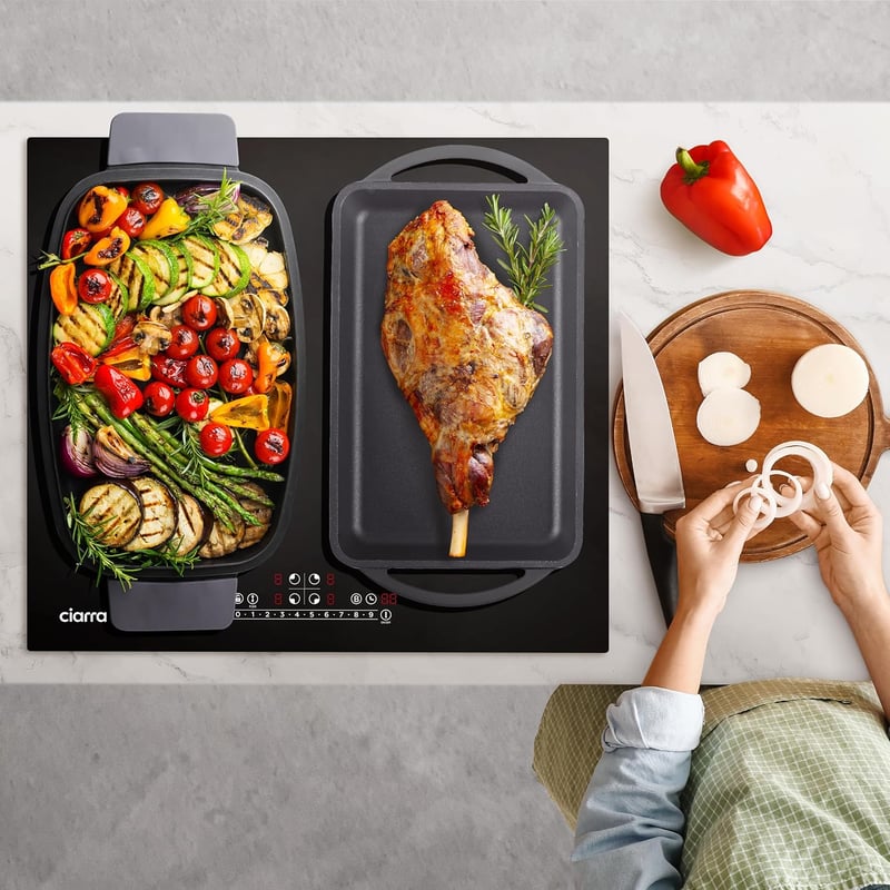 CIARRA CBBIH4BFF  Indukciós Főzőlap - 4 Zónás Üveg Felülettel, Érintésvezérléssel, 7200W Teljesítmény, 9 Fokozat