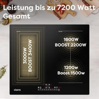 CIARRA CBBIH4BFF  Indukciós Főzőlap - 4 Zónás Üveg Felülettel, Érintésvezérléssel, 7200W Teljesítmény, 9 Fokozat 9