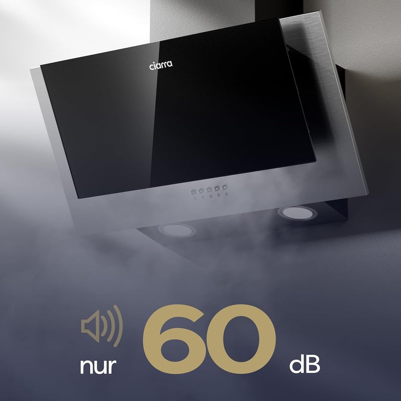 CIARRA CBCB6736C 60 cm-es Ferde Páraelszívó A++ 350 m³/h LED Világítás Fekete
