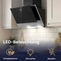 CIARRA CBCB6736C 60 cm-es Ferde Páraelszívó A++ 350 m³/h LED Világítás Fekete 6