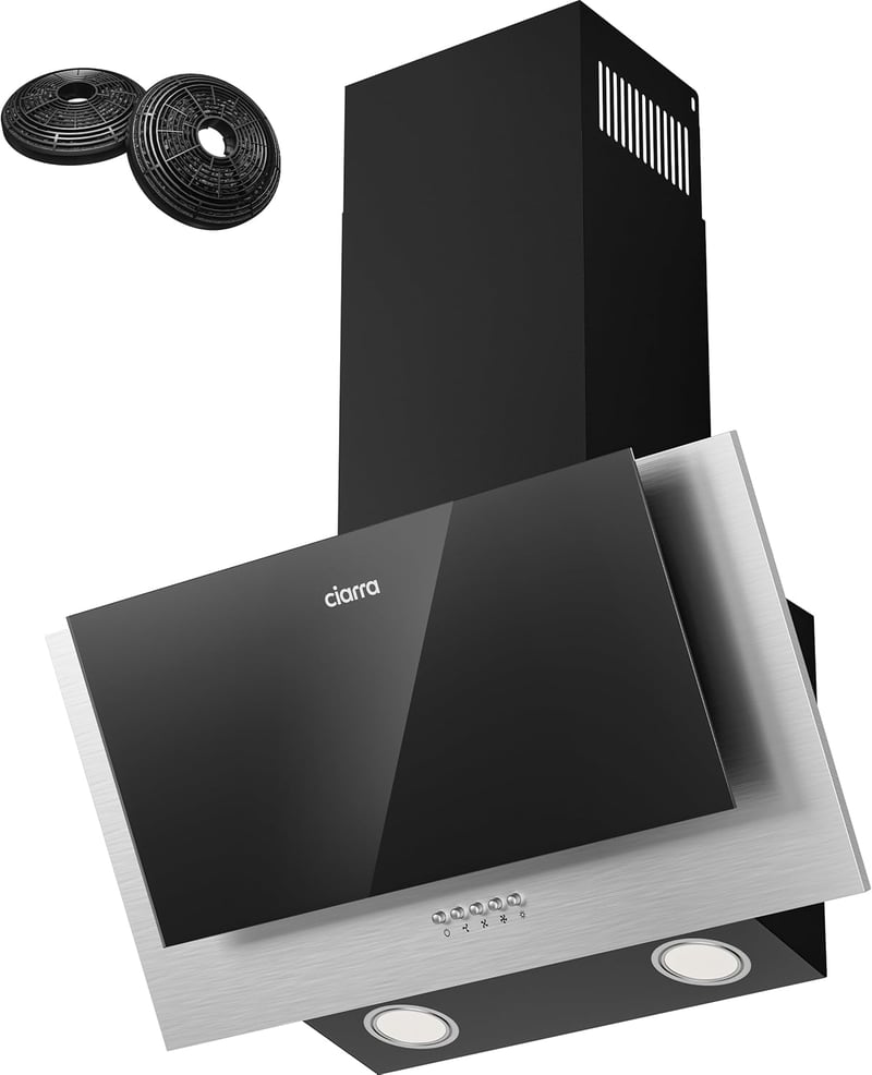 CIARRA CBCB6736C 60 cm-es Ferde Páraelszívó A++ 350 m³/h LED Világítás Fekete