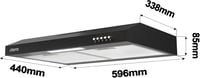 CIARRA CBCB6903D 60 cm-es Beépíthető Páraelszívó 3 Fokozat Fekete 7