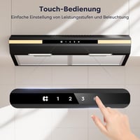 CIARRA CBCB6921 60 cm Recirkulációs Páraelszívó Fekete Érintésvezérlés 3 Fokozat 2