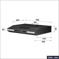 CIARRA CBCB6921 60 cm Recirkulációs Páraelszívó Fekete Érintésvezérlés 3 Fokozat 8