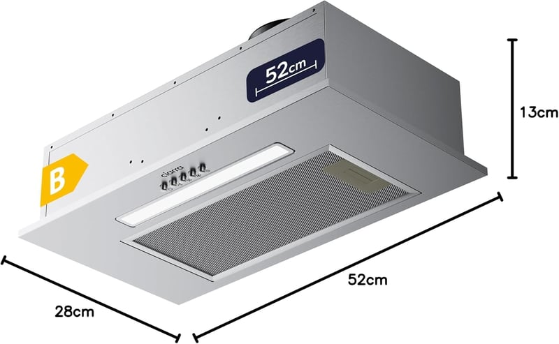 CIARRA CBCS5913D 52 cm-es Páraelszívó Modul 300 m³/h Rozsdamentes Acél