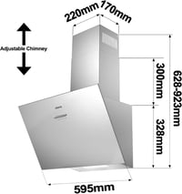 CIARRA CBCS6762A 60cm Ferde Páraelszívó A+++ Rozsdamentes Acél 650m³/h 10