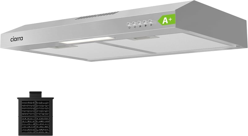 CIARRA CBCS6903D 60 cm Páraelszívó Recirkulációs Beépíthető Rozsdamentes Acél 3 Fokozat
