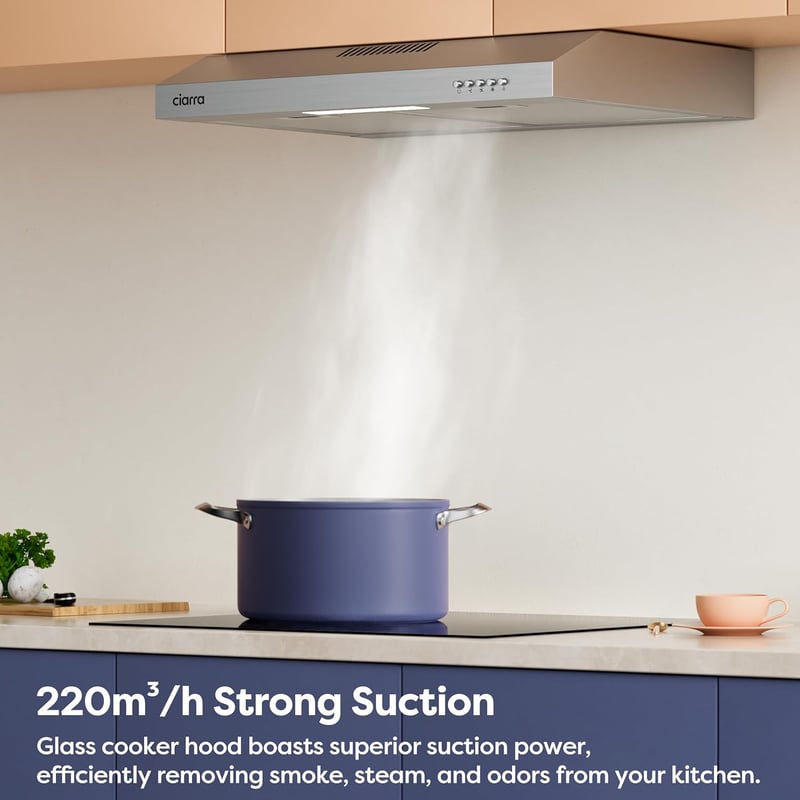 CIARRA CBCS6903D 60 cm Páraelszívó Recirkulációs Beépíthető Rozsdamentes Acél 3 Fokozat