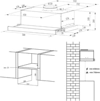 Ciarra CBCS6906D 60 cm-es Síkképernyős Páraelszívó, 370 m³/h, Rozsdamentes Acél, LED 2