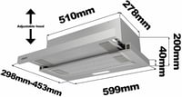 Ciarra CBCS6906D 60 cm-es Síkképernyős Páraelszívó, 370 m³/h, Rozsdamentes Acél, LED 9