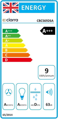 CIARRA CBCS6926A 60cm Beépített Konyhai Páraelszívó 3 Fokozat LED Szűrővel 10