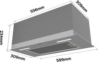 CIARRA CBCS6926A 60cm Beépített Konyhai Páraelszívó 3 Fokozat LED Szűrővel 5