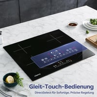 Plită cu Inducție CIARRA - 4 Zone, Suprafață din Vitroceramică Neagră, Control Tactil, 9 Nivele de Putere, cu Funcție Timer 6