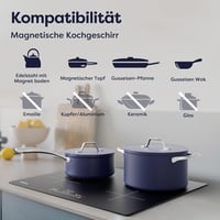 Plită cu Inducție CIARRA - 4 Zone, Suprafață din Vitroceramică Neagră, Control Tactil, 9 Nivele de Putere, cu Funcție Timer 9