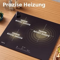 CIARRA Indukciós Főzőlap 6200W - Üvegkerámia Felülettel, Időzítővel és Biztonsági Zárral, 59 cm Széles Beépíthető Modell 3