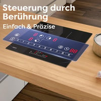 CIARRA Indukciós Főzőlap 6200W - Üvegkerámia Felülettel, Időzítővel és Biztonsági Zárral, 59 cm Széles Beépíthető Modell 6