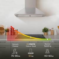 CIARRA Páraelszívó 60 cm Rozsdamentes Acél Fali Konyhai Elszívó 370 m³/h LED Világítással 3 Fokozat 3