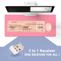 Set tastatură și mouse wireless ciciglow în stil mașină de scris retro, 104 taste, cu tastatură numerică, culoare mixtă Sweet Milk Tea 2