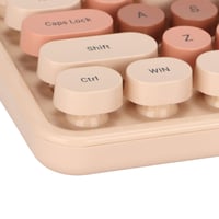 Set tastatură și mouse wireless ciciglow în stil mașină de scris retro, 104 taste, cu tastatură numerică, culoare mixtă Sweet Milk Tea 6