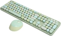 ciciglow Wireless Billentyűzet és Egér Szett, Színes Írógép Stílusú Billentyűzet Numerikus Billentyűzettel, USB Kawaii Billentyűzet Laptop P 1