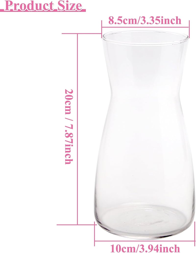 CiciIng 20 cm-es Üveg Váza Virágokhoz, Átlátszó Asztali Dekoráció Tulipánhoz és Szárazvirághoz