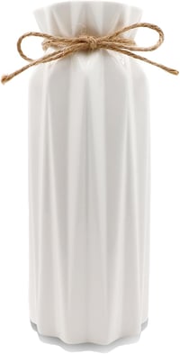 CiciIng fehér kerámia váza 21,5 cm modern boho stílusú virágváza juta dekorációval - 21.5CM-Twill 1