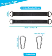CiciIng Függőágy Rögzítő Szett - 2 db 29 cm-es Heveder D-gyűrűkkel és 2 Karabinerrel, 200 kg Teherbírású Poliészter Pánt Hintákhoz, Függőszé 2