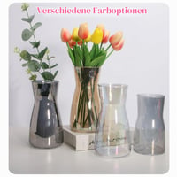 CiciIng staklena vaza za cvijeće, prozirna staklena vaza, 20 cm visoka stolna dekoracija, za pampas travu, tulipane, orhideje, ruže, suho cvijeće 7