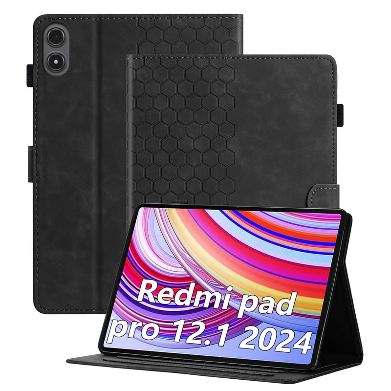Puzdro na tablet Cicili Flip pre Xiaomi Redmi Pad 2 Pro 12.1 / Poco Pad 12.1, ochranné folio puzdro z PU kože so stojanom a vreckom, čierne