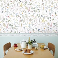 CiCiwind Öntapadós Tapéta Fehér Virágmintás 41x300cm Vízálló PVC Bútorfólia Faldekoráció Szekrény Bútor Felújításhoz 7
