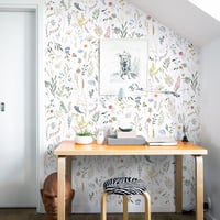 CiCiwind Öntapadós Tapéta Fehér Virágmintás 41x300cm Vízálló PVC Bútorfólia Faldekoráció Szekrény Bútor Felújításhoz 8
