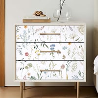 CiCiwind Öntapadós Tapéta Fehér Virágmintás 41x300cm Vízálló PVC Bútorfólia Faldekoráció Szekrény Bútor Felújításhoz 4