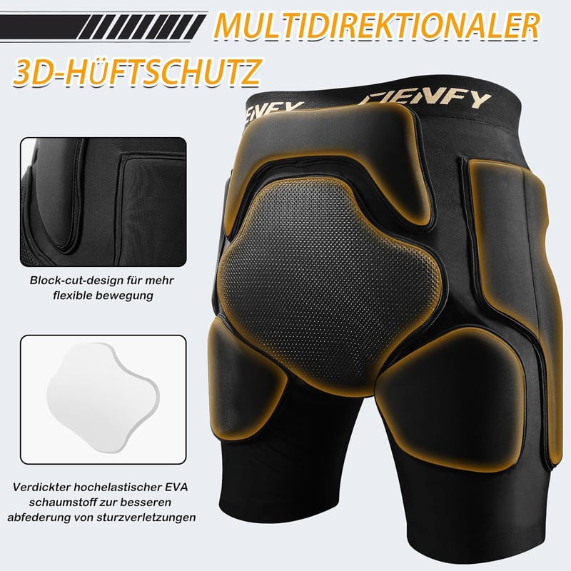 Cienfy 3D csípővédő polár rövidnadrág coccyx párnával síeléshez és gördeszkázáshoz