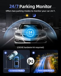Autokamera Cievie C200 4K so 64 GB SD kartou, 5 GHz Wi-Fi, 360° otočná, 1,5" IPS displej, WDR nočné videnie, 24/7 parkovací režim 6