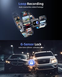 Autokamera Cievie C200 4K so 64 GB SD kartou, 5 GHz Wi-Fi, 360° otočná, 1,5" IPS displej, WDR nočné videnie, 24/7 parkovací režim 7