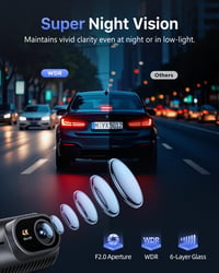 Autokamera Cievie C200 4K so 64 GB SD kartou, 5 GHz Wi-Fi, 360° otočná, 1,5" IPS displej, WDR nočné videnie, 24/7 parkovací režim 8