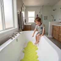 Protišmyková detská podložka do vane Ciieeo zelená, s vtipným motívom krokodíla, BPA-free TPR podložka do sprchy so silnými prísavkami, odolná voči plesniam 4