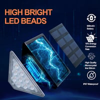 CILIENG Napelemes Lépcsővilágítás 9 LED-del - IP67 Vízálló Kültéri Lámpák, Meleg Fehér 2700K, 600mAh Akkumulátor, Kerti Útvilágítás Lépcsőkh 6