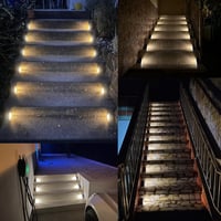 CILIENG Napelemes Lépcsővilágítás 9 LED-del - IP67 Vízálló Kültéri Lámpák, Meleg Fehér 2700K, 600mAh Akkumulátor, Kerti Útvilágítás Lépcsőkh 7