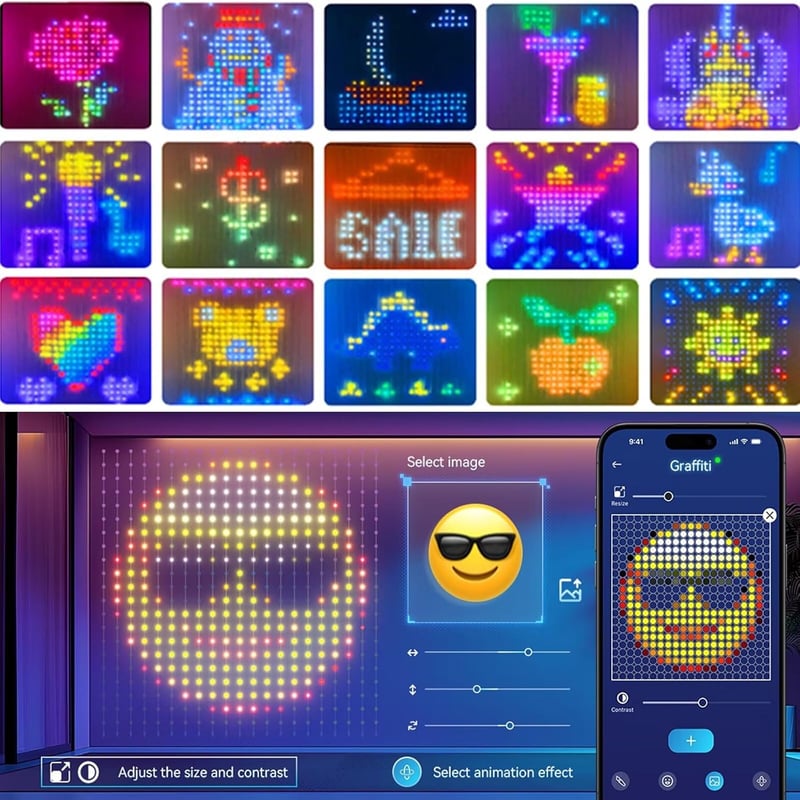 CILIENG Okos LED Fényfüggöny 400 LED RGB Izzóval - 300+ Dinamikus Mód, Távirányítóval és Applikációval - Karácsonyi Dekoráció 