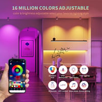 CILIENG RGB LED Szalag 12m - IP65 Vízálló, 16 Millió Szín, Öntapadós, Zenére Változó Fények, Távirányítóval - Bel- és Kültéri Dekorációhoz 2