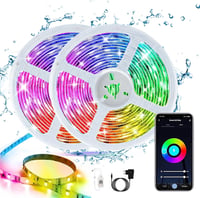 CILIENG RGB LED Szalag 12m - IP65 Vízálló, 16 Millió Szín, Öntapadós, Zenére Változó Fények, Távirányítóval - Bel- és Kültéri Dekorációhoz 1