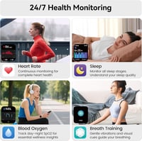 Ceas inteligent Cillso pentru bărbați și femei, ecran tactil HD de 1,95", funcție de apelare, peste 110 moduri sport, monitorizare ritm cardiac, monitorizare somn, tracker fitness 4