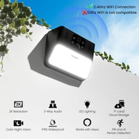 Cinnado Kültéri Biztonsági Kamera 2K Felbontással - Napelemes WiFi Megfigyelő Kamera, Mozgásérzékelő, Színes Éjjellátó, Alexa és Google Komp 2