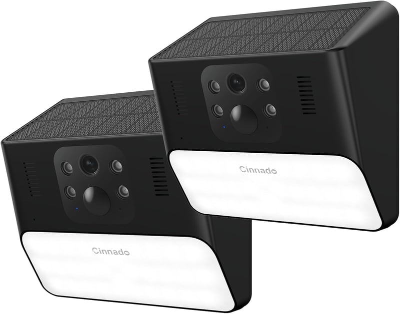 Cinnado Kültéri Biztonsági Kamera 2K Felbontással - Napelemes WiFi Megfigyelő Kamera, Mozgásérzékelő, Színes Éjjellátó, Alexa és Google Komp